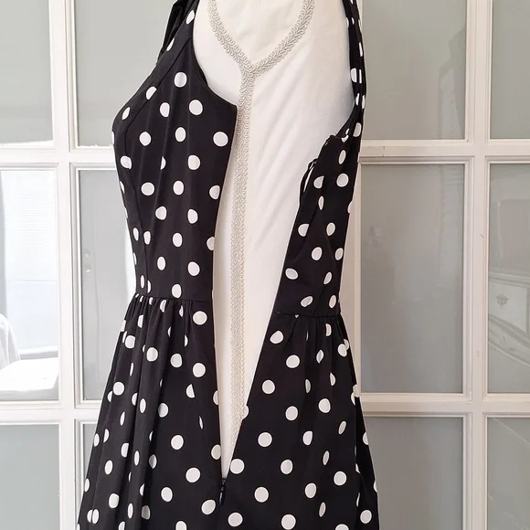 NEW LC Lauren Conrad Polka Dot Fit and Flare Dress - Picture 8 of 16